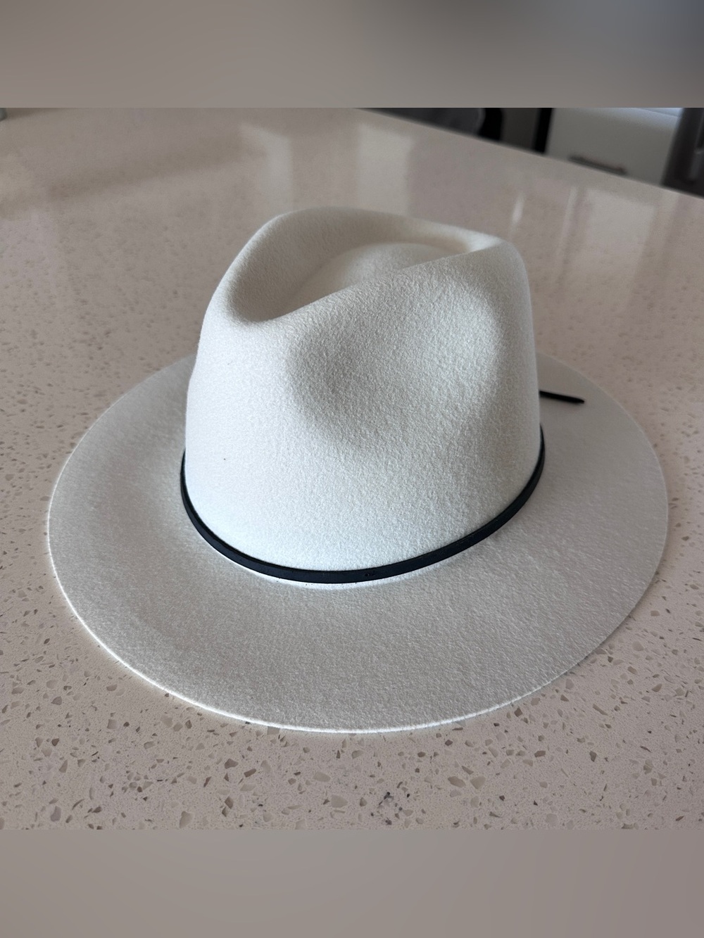 Brixton Ivory Felt Fedora with Black Band